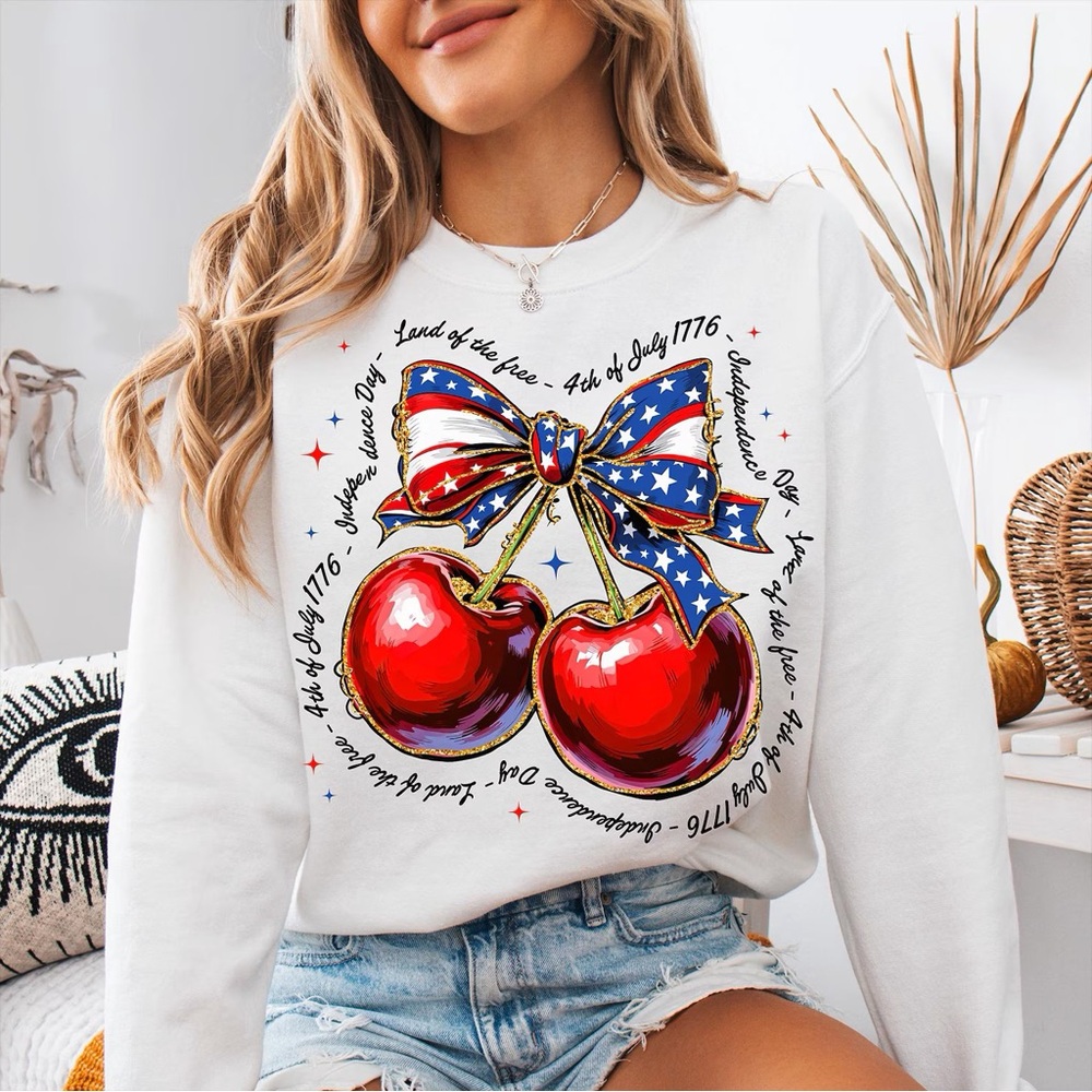 Women's White 4th of July Sweatshirt